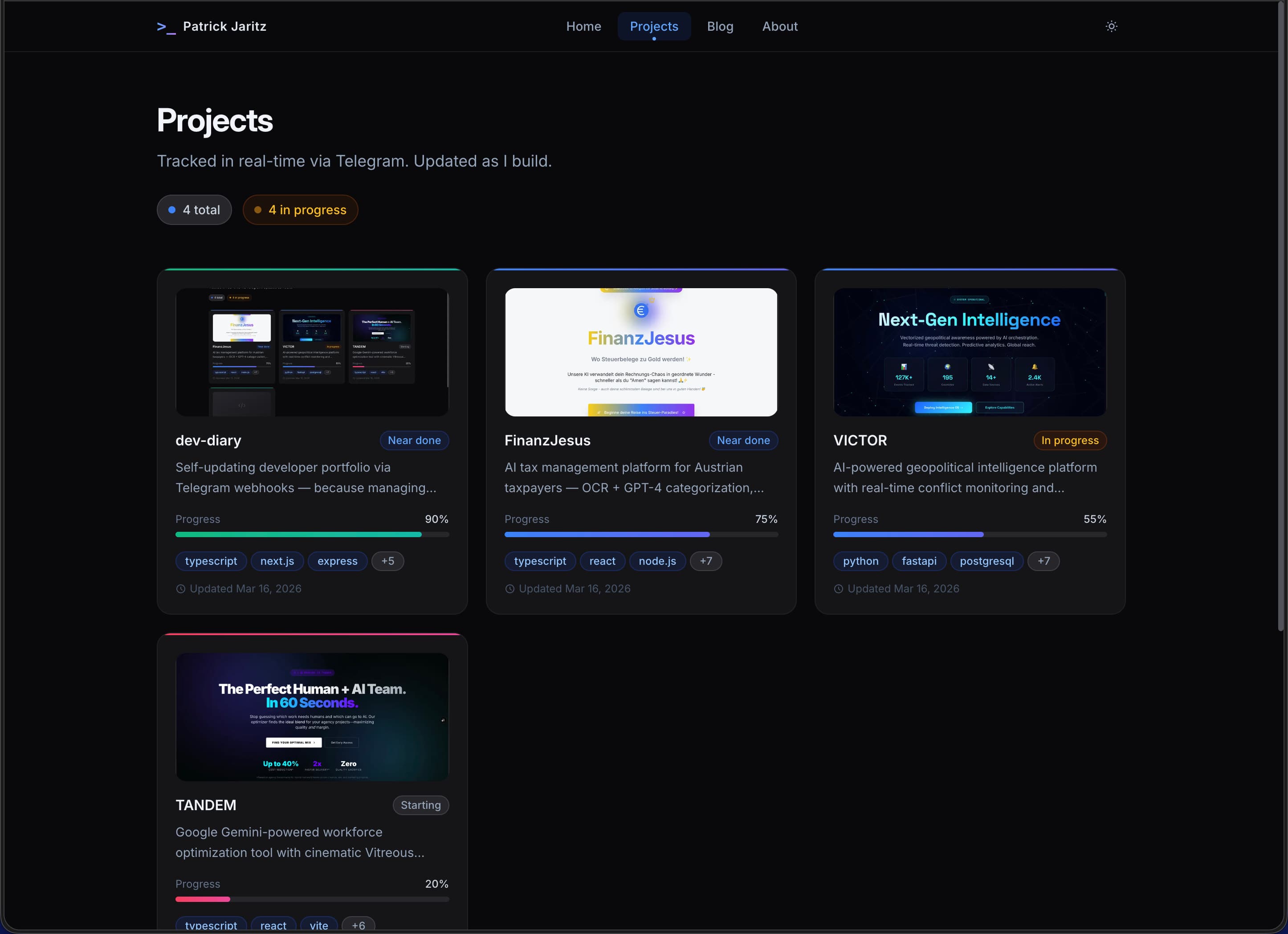 Screenshot of dev-diary